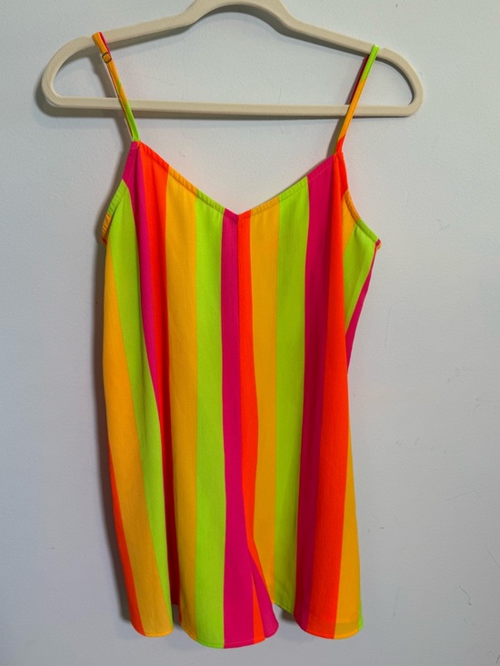 Show Me Your MuMu Pants - Show Me Your Mumu Neon Stripe Romper Colorful Festival Beach Summer Small